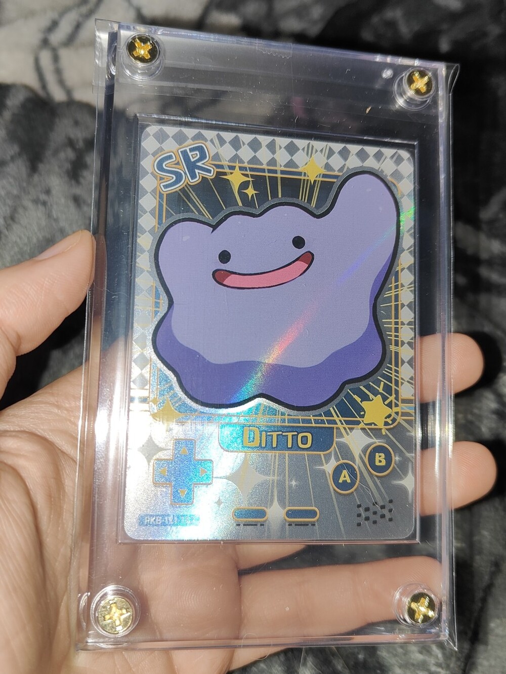 Ditto Sup Rare textured holo encased Pokémon Unofficial Card Chinese Poke Chibi